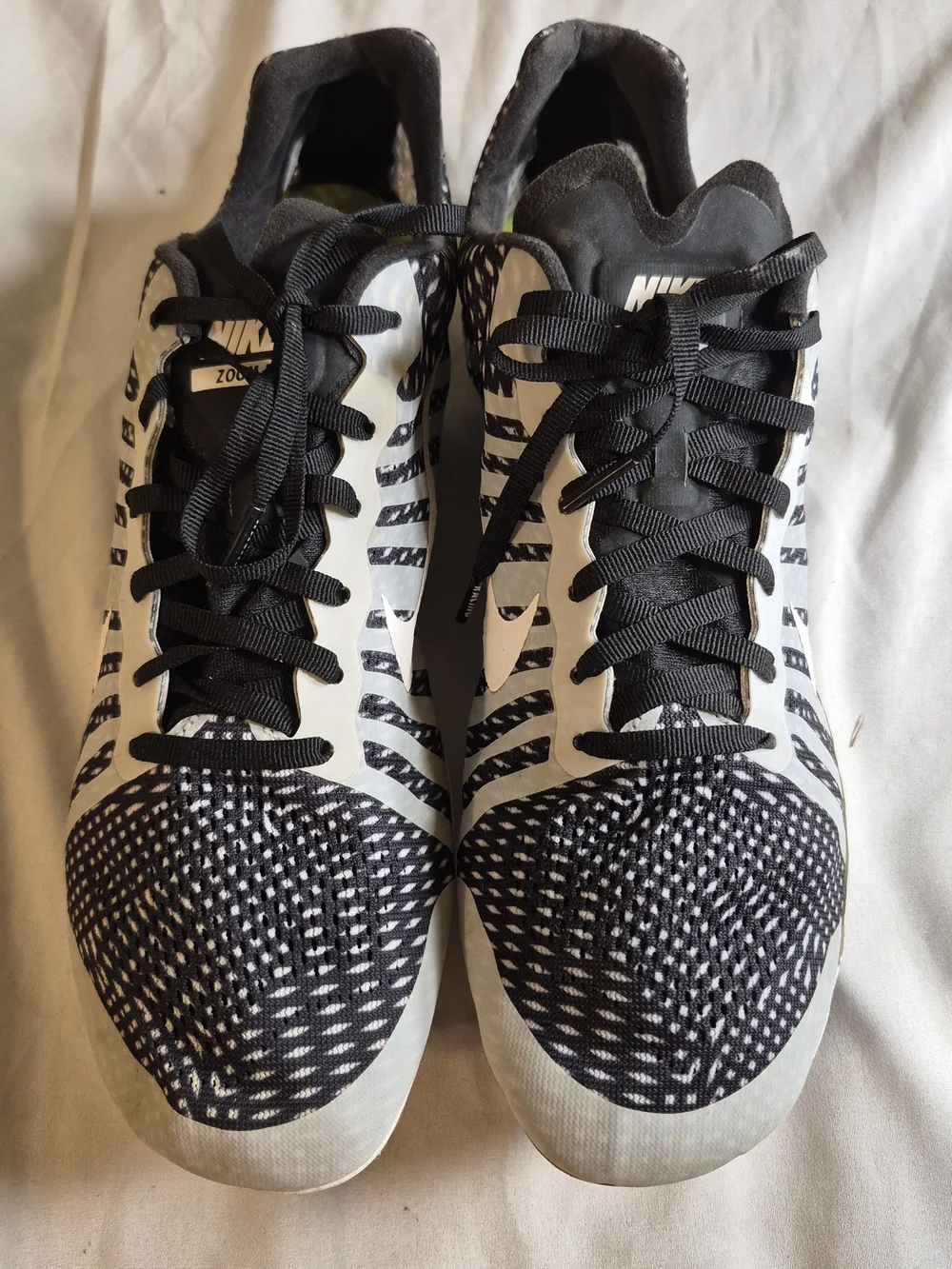 Nike Zoom D Men’s Black and White Patterned Racing Spikes Size 11.5